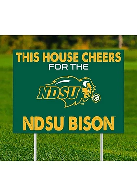 North Dakota State Bison This House Cheers For Yard Sign - Green