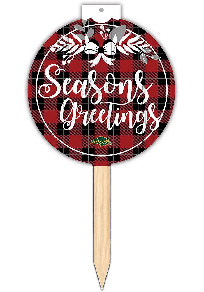 North Dakota State Bison Seasons Greetings Sign - Green