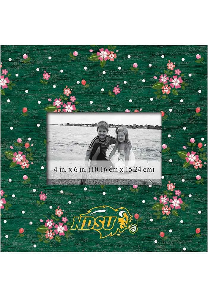 North Dakota State Bison Floral Picture Frame - Green