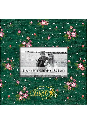 North Dakota State Bison Floral Picture Frame - Green