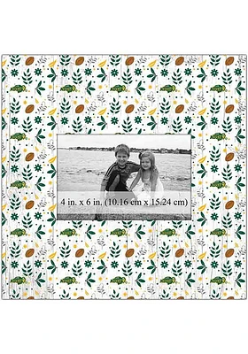 North Dakota State Bison Floral Pattern Picture Frame - Green