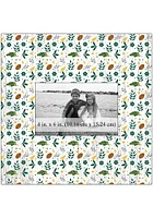 North Dakota State Bison Floral Pattern Picture Frame - Green