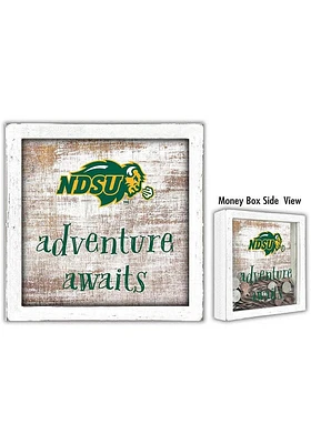 North Dakota State Bison Adventure Awaits Box Sign - Green