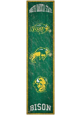 North Dakota State Bison Heritage Banner 6x24 Sign - Green