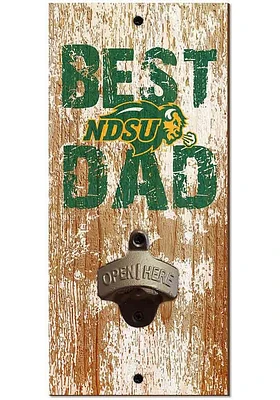 North Dakota State Bison Best Dad Bottle Opener Sign - Green