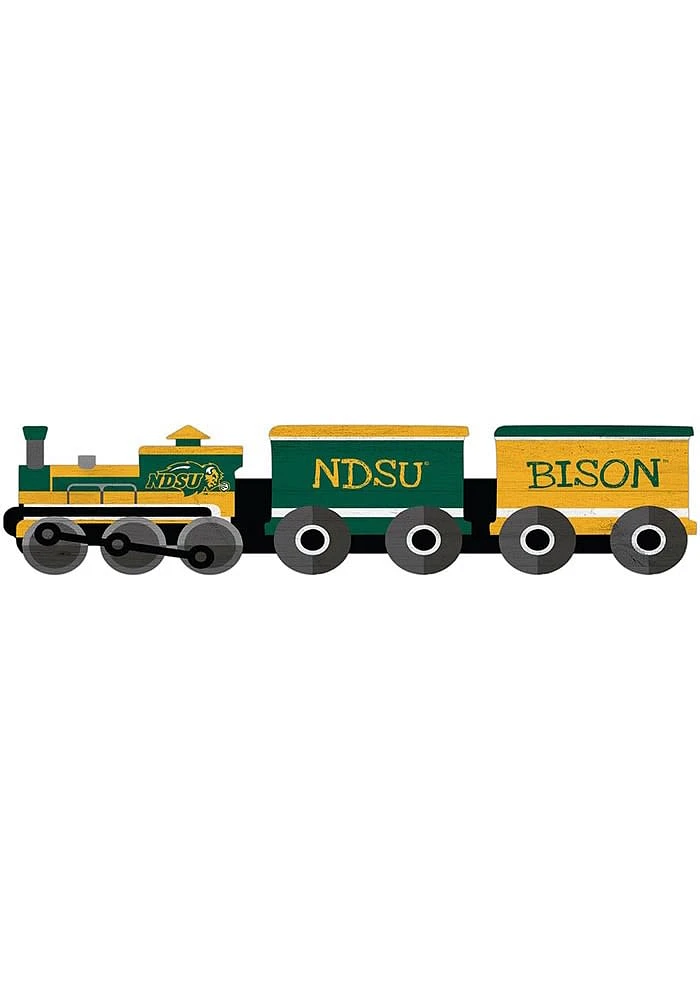 North Dakota State Bison Train Cutout Sign - Green