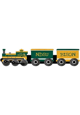 North Dakota State Bison Train Cutout Sign - Green
