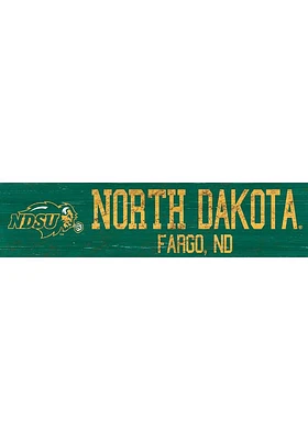 North Dakota State Bison 6x24 Sign - Green