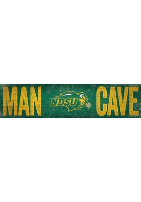 North Dakota State Bison Man Cave 6x24 Sign - Green