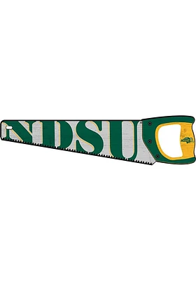 North Dakota State Bison Wood Handsaw Sign - Green