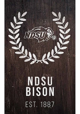 North Dakota State Bison Laurel Wreath Sign - Green