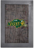 North Dakota State Bison City Map Sign - Green