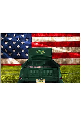 North Dakota State Bison Patriotic Retro Truck Sign - Green