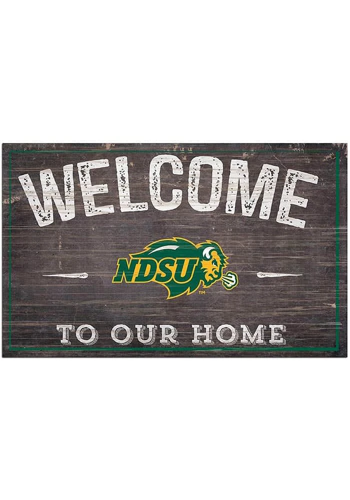 North Dakota State Bison Welcome to our Home Sign - Green
