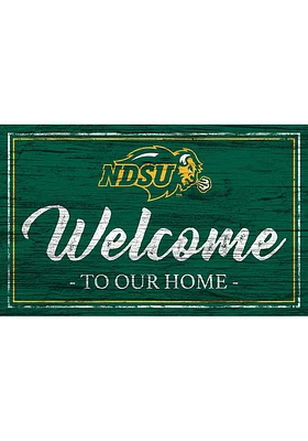 North Dakota State Bison Team Welcome 11x19 Sign - Green