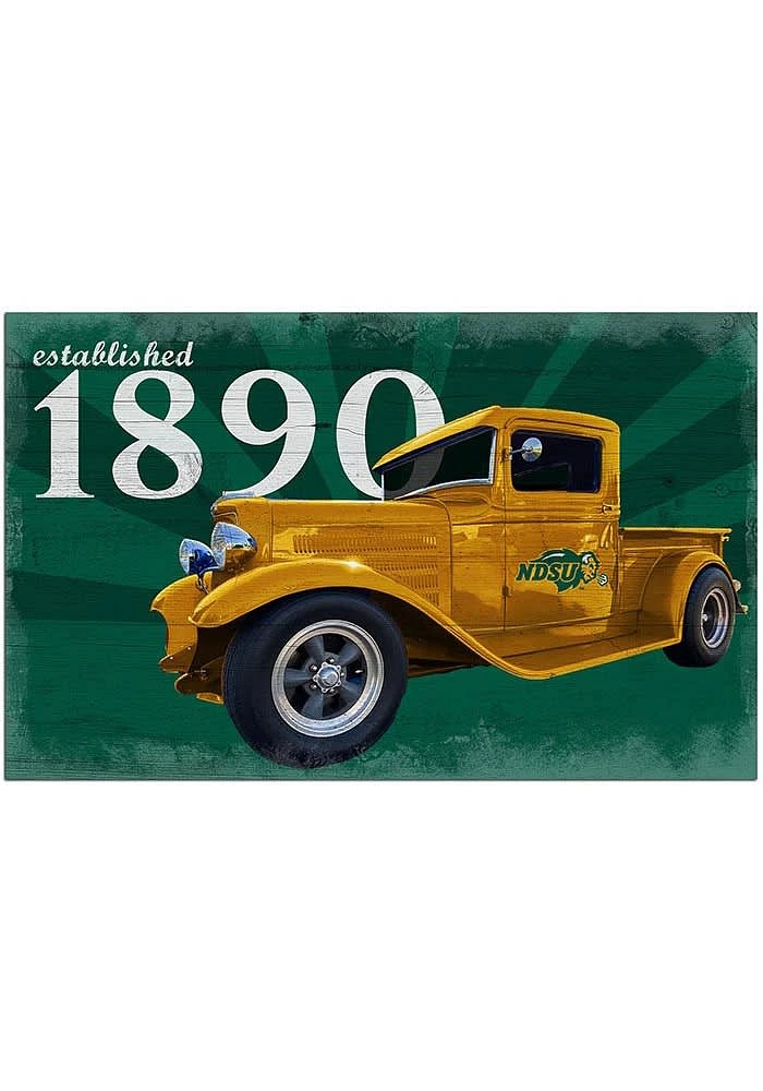 North Dakota State Bison Established Truck Sign - Green