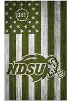 North Dakota State Bison 11x19 OHT Military Flag Sign - Green