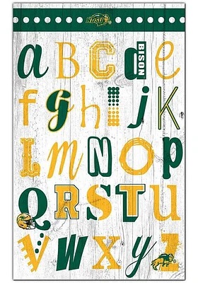 North Dakota State Bison Alphabet Sign - Green