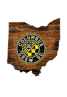 Columbus Crew Distressed State 24 Inch Sign - Brown