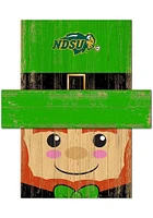 North Dakota State Bison Leprechaun Head Sign - Green