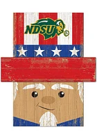 North Dakota State Bison Patriotic Head Sign - Green