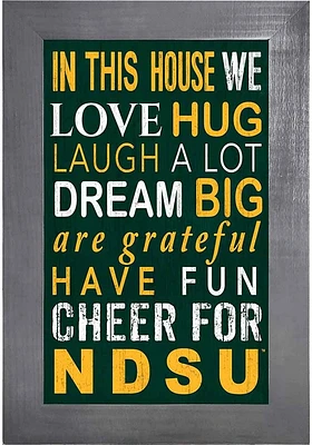 North Dakota State Bison In This House Picture Frame - Green