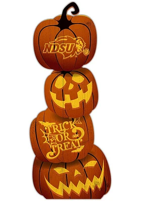 North Dakota State Bison Pumpkin Stack Leaner Sign - Green