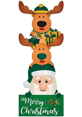 North Dakota State Bison 31 Inch Santa Stack Leaner Sign - Green