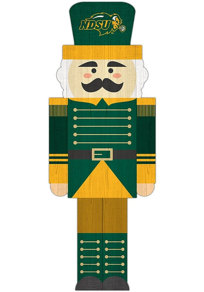 North Dakota State Bison 31 Inch Nutcracker Leaner Sign - Green