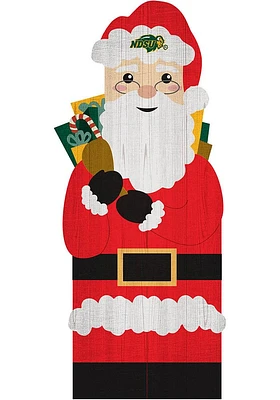 North Dakota State Bison 31 Inch Santa Leaner Sign - Green