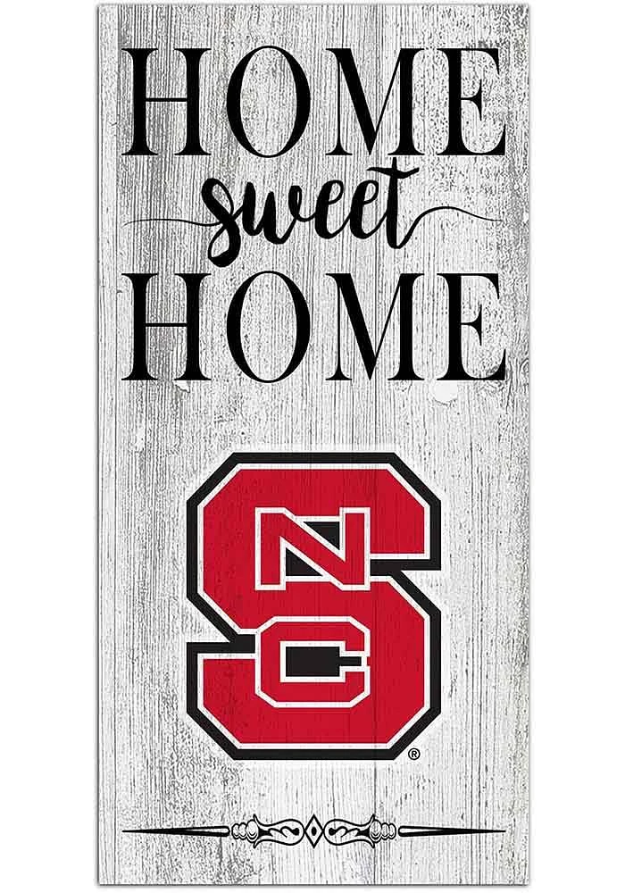 NC State Wolfpack Home Sweet Home Whitewashed Sign - Red
