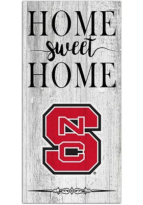 NC State Wolfpack Home Sweet Home Whitewashed Sign - Red