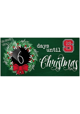NC State Wolfpack Chalk Christmas Countdown Sign - Red