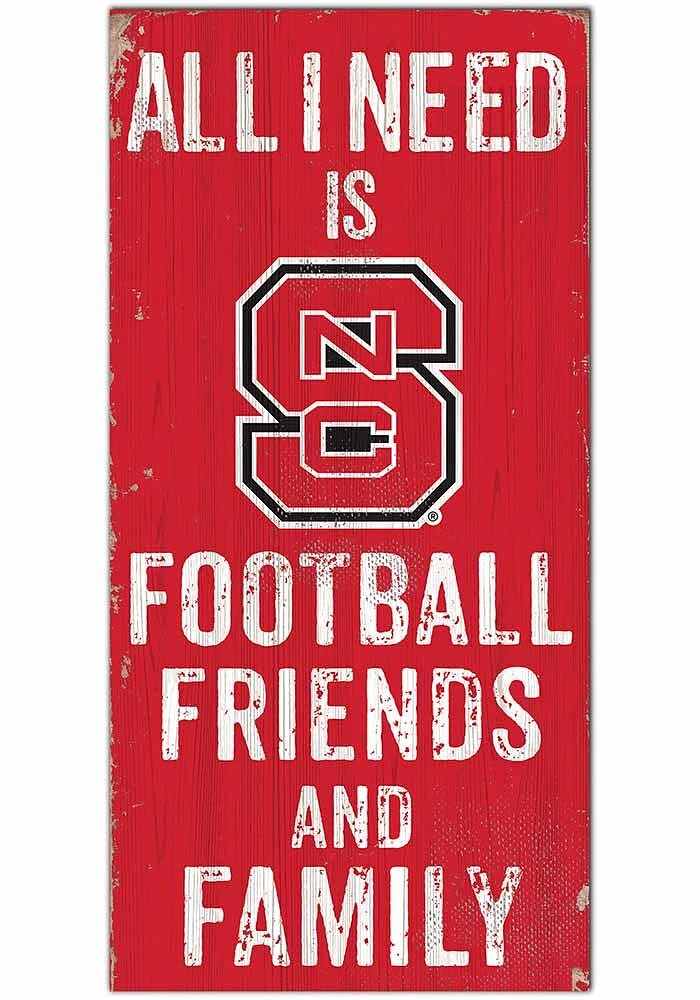 NC State Wolfpack Football Friends and Family Sign - Red
