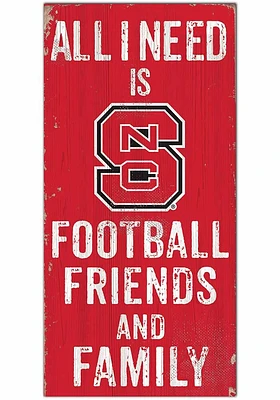 NC State Wolfpack Football Friends and Family Sign - Red