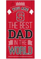 NC State Wolfpack Best Dad in the World Sign - Red
