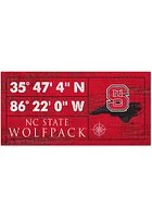 NC State Wolfpack Horizontal Coordinate Sign - Red