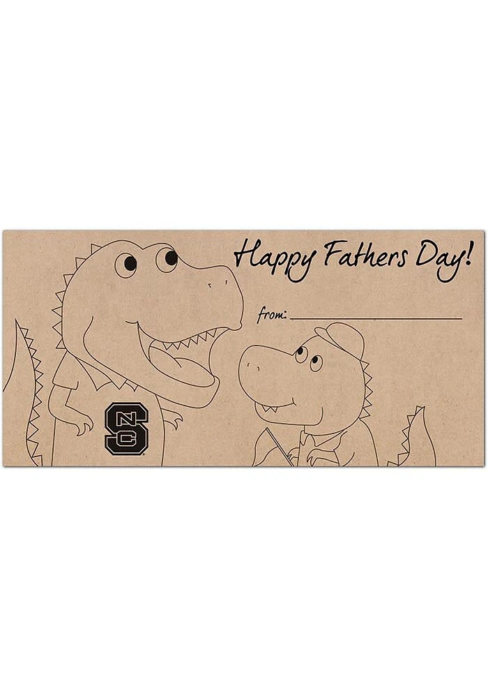 NC State Wolfpack Fathers Day Coloring Sign - Red