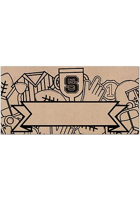 NC State Wolfpack Banner Coloring Sign - Red
