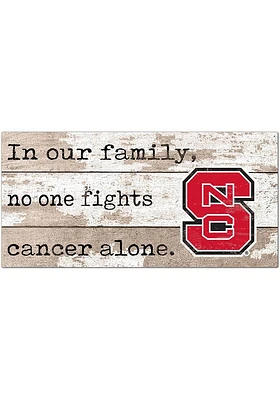 NC State Wolfpack No One Fights Alone Sign - Red