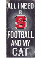 NC State Wolfpack Football and My Cat Sign - Red
