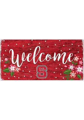 NC State Wolfpack Welcome Floral Sign - Red