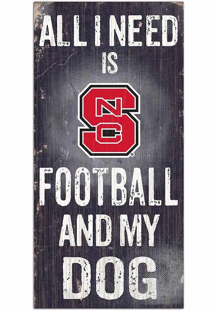 NC State Wolfpack Football and My Dog Sign - Red