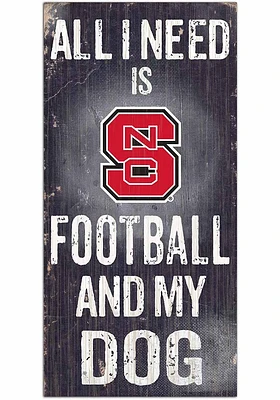 NC State Wolfpack Football and My Dog Sign - Red