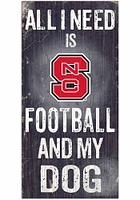 NC State Wolfpack Football and My Dog Sign - Red