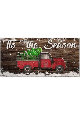 NC State Wolfpack Tis the Season 6x12 Sign - Red