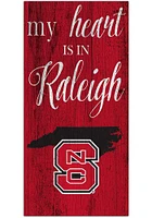 NC State Wolfpack My Heart State Sign - Red