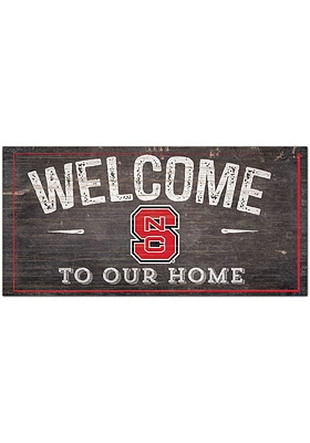 NC State Wolfpack Welcome Distressed Sign - Red