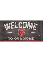 NC State Wolfpack Welcome Distressed Sign - Red