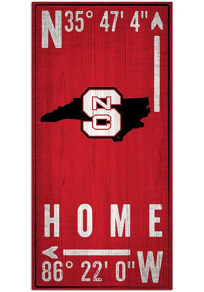 NC State Wolfpack Coordinate Sign - Red